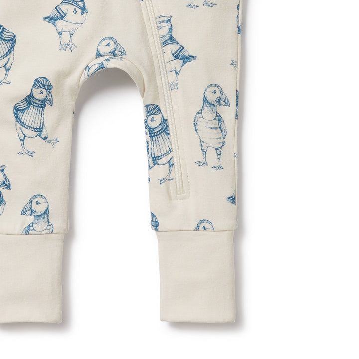 Wilson & Frenchy Petit Puffin Organic Zipsuit with Feet - kateinglishdesigns
