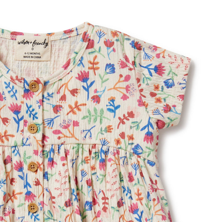 Wilson & Frenchy Tropical Garden Crinkle Button Dress - kateinglishdesigns