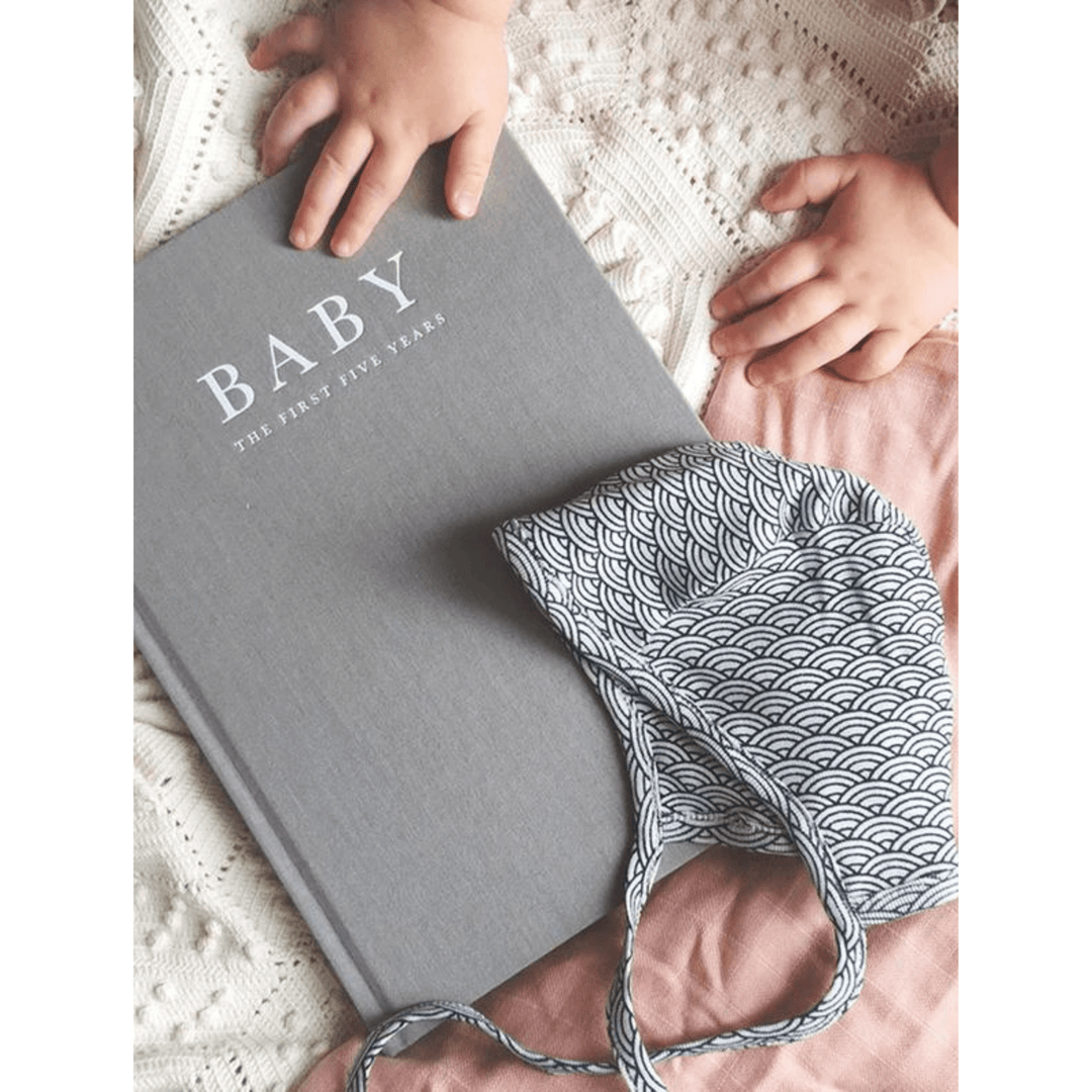 Write to Me Baby Journal Birth To Five Years - Grey - kateinglishdesigns